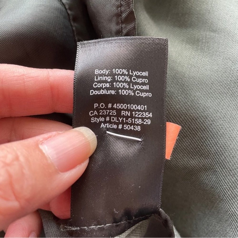 Aritzia Babaton Monterey (Green) Lawson Open Trench Coat - M - Picture 8 of 14